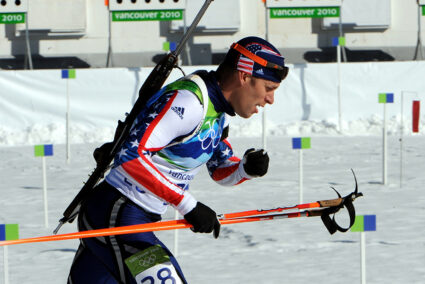 Biathlonläufer auf Schalke